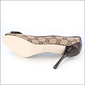【GUCCI】グッチ レディス パンプス ベージュ×ブラウン 242602 F4G20 9747