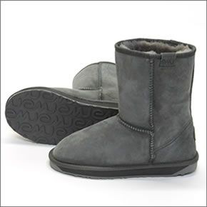 エミュー オーストラリア ≪2013AWモデル≫ Stinger Lo スティンガー ロー レディス ムートンブーツ ミドル丈 シープスキン チャコール W10002-CHAR