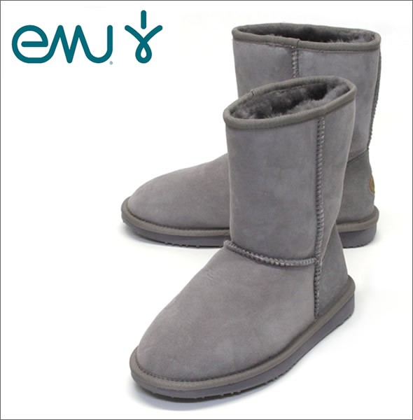 エミュー オーストラリア ≪2014AWモデル≫ Stinger Lo スティンガー ロー レディス ムートンブーツ ミドル丈 シープスキン アッシュ W10002-ASH