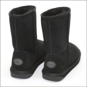 エミュー オーストラリア ≪2014AWモデル≫ Stinger Lo スティンガー ロー レディス ムートンブーツ ミドル丈 シープスキン ブラック W10002-BLAK