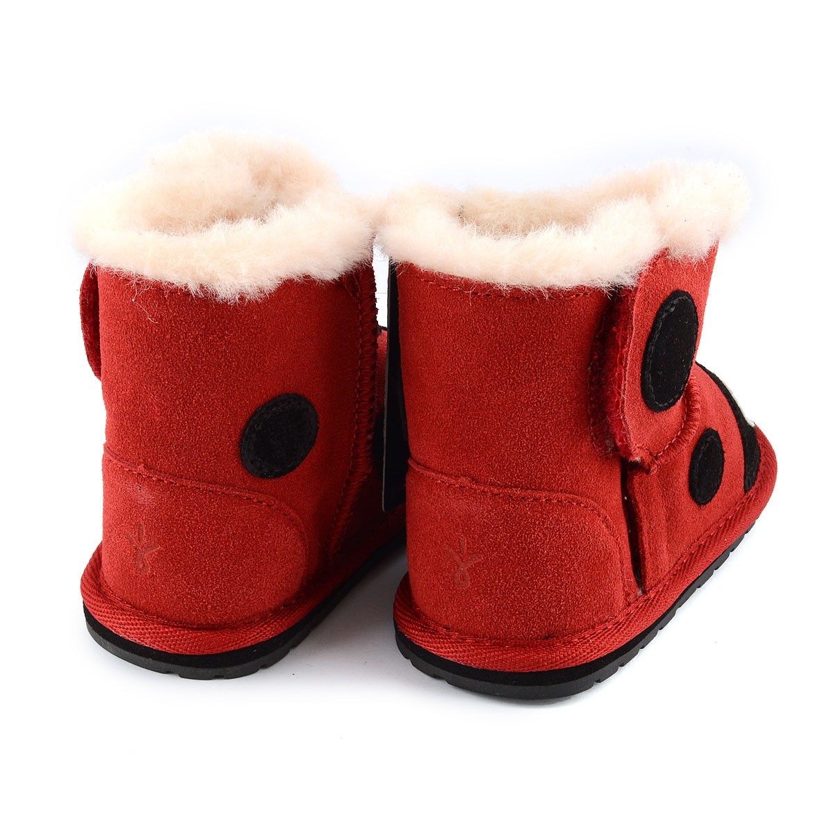 エミュー オーストラリア EMU B10317-RED ≪2015AWモデル≫ LC Walker Ladybird てんとう虫モチーフ ベビー用 ムートンブーツ
