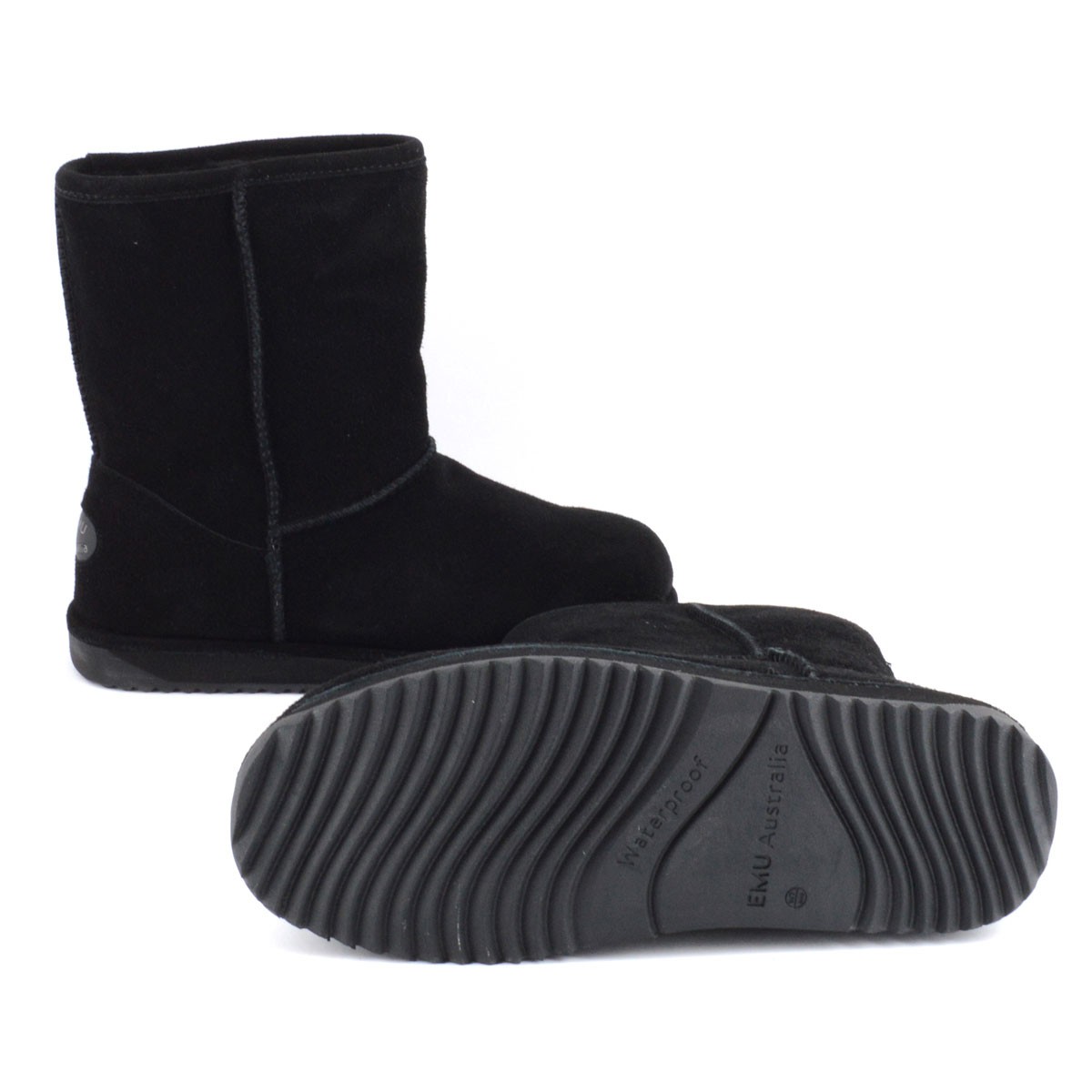エミュー オーストラリア EMU W10771-BLAK ≪2015AWモデル EU仕様≫ Paterson Lo　WATERPROOF パターソン ロー 完全防水タイプ レディス ムートンブーツ ミドル丈　ウォータープルーフ・スエード＆シープスキン