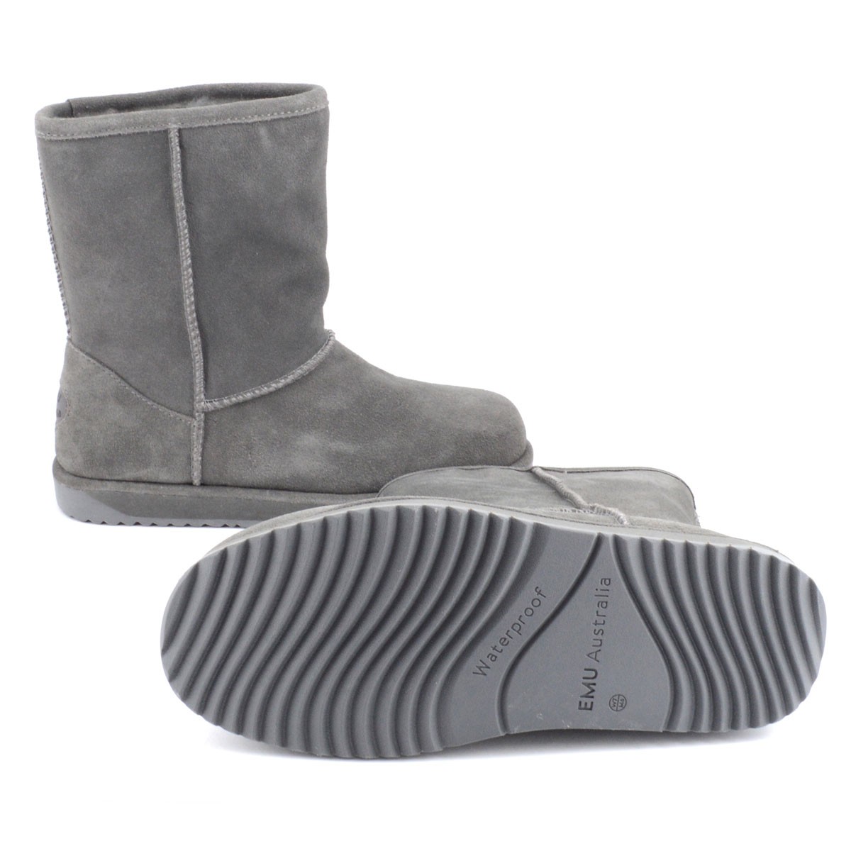 エミュー オーストラリア EMU W10771-CHAR ≪2015AWモデル EU仕様≫ Paterson Lo　WATERPROOF パターソン ロー 完全防水タイプ レディス ムートンブーツ ミドル丈　ウォータープルーフ・スエード＆シープスキン