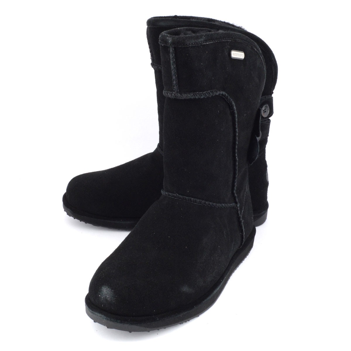 エミュー オーストラリア EMU W10843-BLK ≪2015AWモデル US仕様≫ Charlotte WATERPROOF シャーロット 完全防水タイプ レディス ムートンブーツ ミドル丈　ウォータープルーフ・スエード＆シープスキン