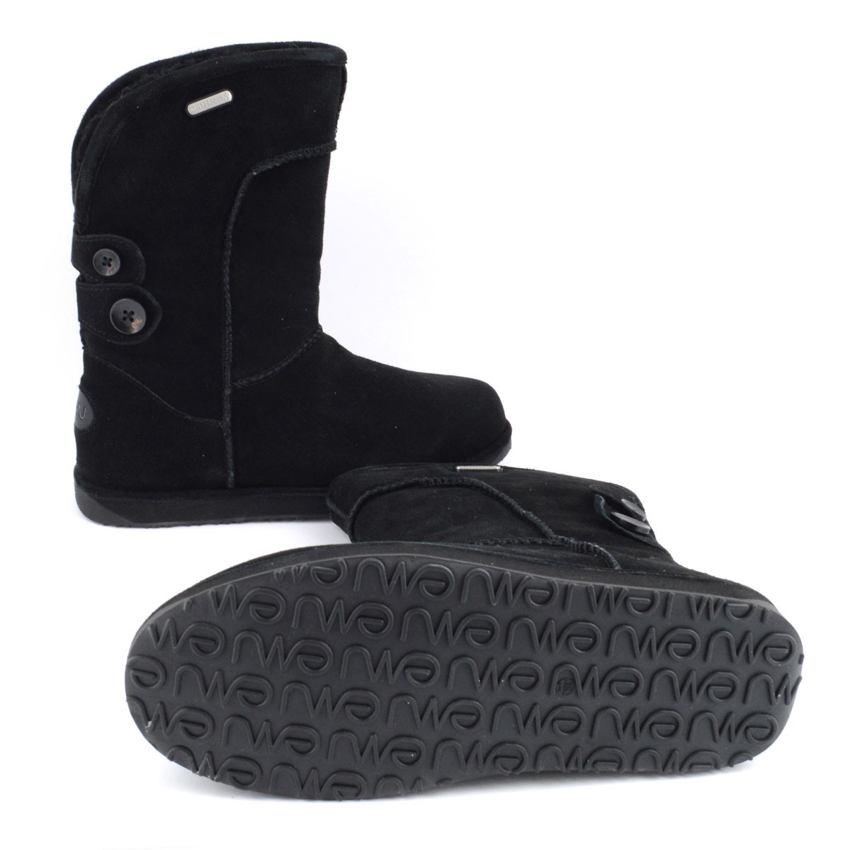 エミュー オーストラリア EMU W10843-BLK ≪2015AWモデル US仕様≫ Charlotte WATERPROOF シャーロット 完全防水タイプ レディス ムートンブーツ ミドル丈　ウォータープルーフ・スエード＆シープスキン