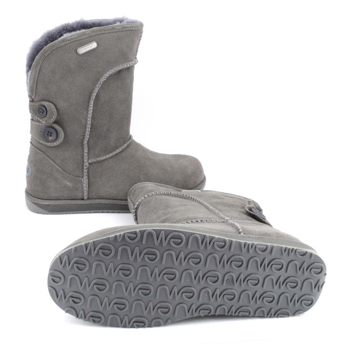 エミュー オーストラリア EMU W10843-CHAR ≪2015AWモデル US仕様≫ Charlotte WATERPROOF シャーロット 完全防水タイプ レディス ムートンブーツ ミドル丈　ウォータープルーフ・スエード＆シープスキン