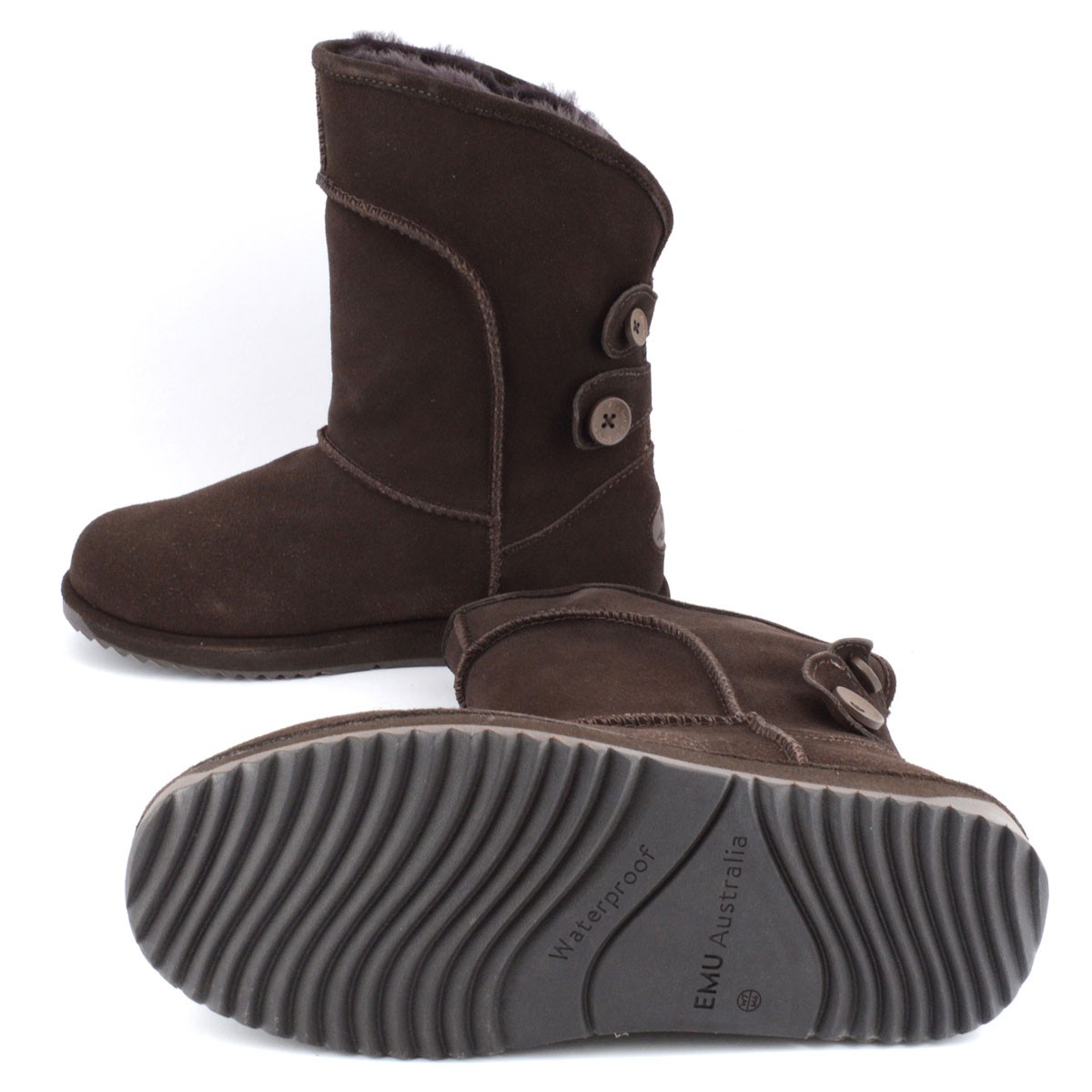 エミュー オーストラリア EMU W10843-CHOC ≪2015AWモデル EU仕様≫ Charlotte WATERPROOF シャーロット 完全防水タイプ レディス ムートンブーツ ミドル丈　ウォータープルーフ・スエード＆シープスキン