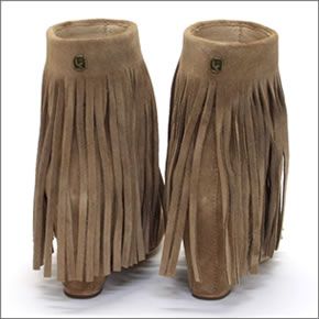 クーラブラ ≪2013AWモデル≫ Zarin 海外セレブも愛用☆ ザリン　フリンジに隠れたウエッジヒールで足長効果抜群！ スエード ショートブーツ チェスナッツ Cestnut