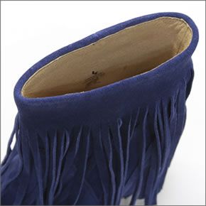 クーラブラ ≪2013AWモデル≫ Zarin 海外セレブも愛用☆ ザリン　フリンジに隠れたウエッジヒールで足長効果抜群！ スエード ショートブーツ サファイア Sapphire