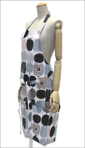 マリメッコ  KOMPOTTI APRON コンポッティ フルーツモチーフ エプロン 065733 180 white/beige/grey