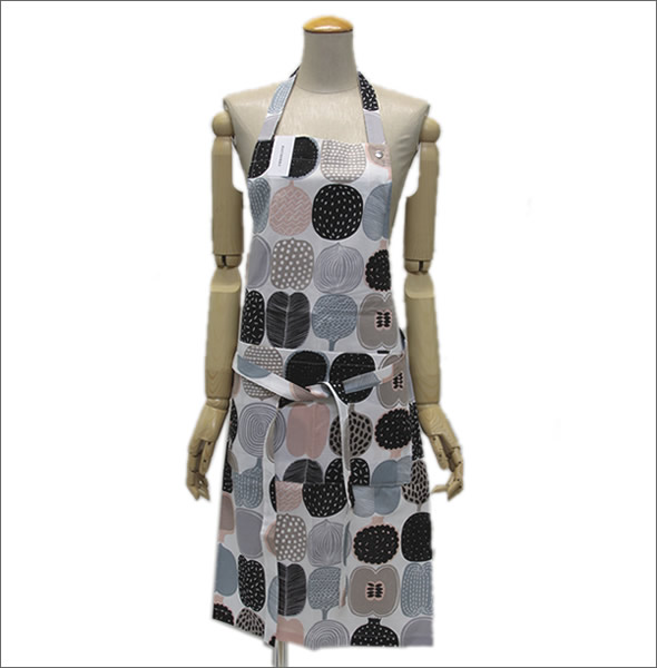 マリメッコ  KOMPOTTI APRON コンポッティ フルーツモチーフ エプロン 065733 180 white/beige/grey