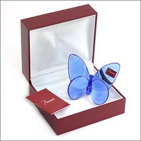 バカラ PAPILLON (パピヨン・ラッキーバタフライ) お薦めギフト☆ 気品のある躍動感☆幸せを運ぶモーチーフ☆（ブルー） 2102546