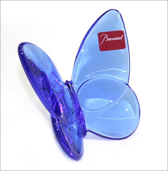 バカラ PAPILLON (パピヨン・ラッキーバタフライ) お薦めギフト☆ 気品のある躍動感☆幸せを運ぶモーチーフ☆（ブルー） 2102546