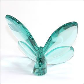バカラ PAPILLON (パピヨン・ラッキーバタフライ) お薦めギフト☆ 気品のある躍動感☆幸せを運ぶモーチーフ☆（ターコイズ） 2105932