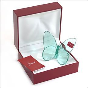 バカラ PAPILLON (パピヨン・ラッキーバタフライ) お薦めギフト☆ 気品のある躍動感☆幸せを運ぶモーチーフ☆（ターコイズ） 2105932