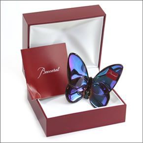 バカラ PAPILLON (パピヨン・ラッキーバタフライ) お薦めギフト☆ 気品のある躍動感☆幸せを運ぶモーチーフ☆(スカラベブルー) 2609987