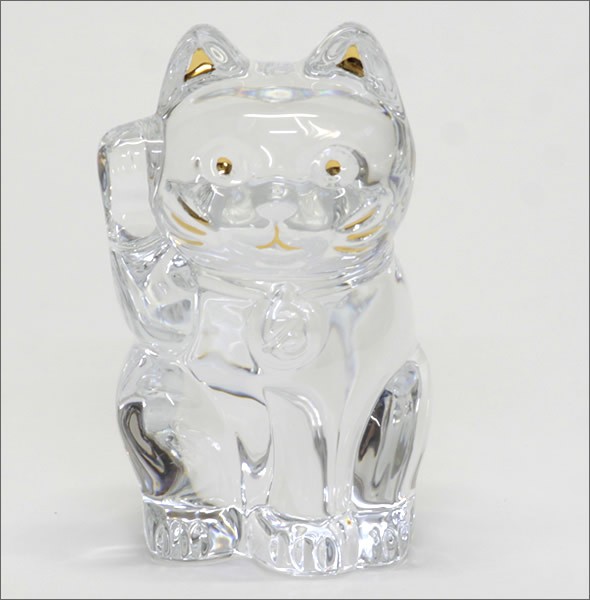 バカラ LUCKY CAT 表情が可愛い☆日本生まれのラッキーモチーフ☆「招き猫」（クリア） 2607786