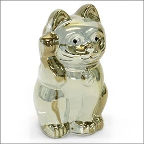 バカラ LUCKY CAT 表情が可愛い☆日本生まれのラッキーモチーフ☆「招き猫」（ゴールド） 2612997