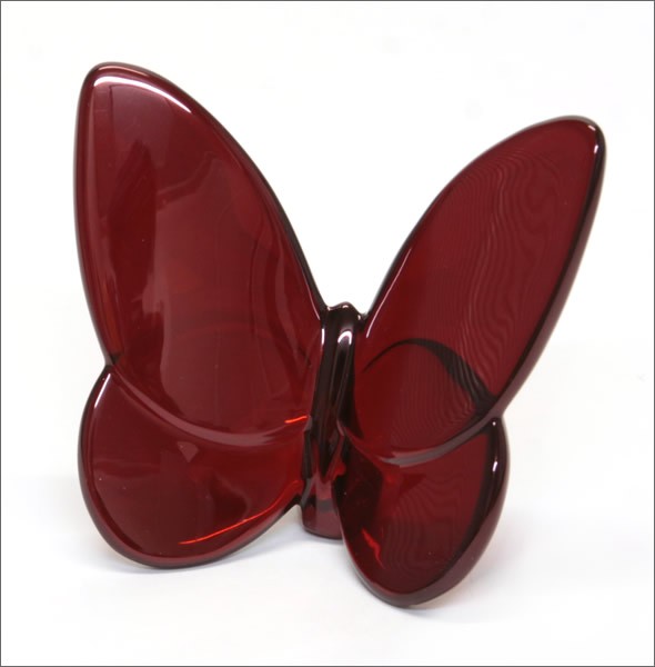 バカラ PAPILLON (パピヨン・ラッキーバタフライ ミラー加工) お薦めギフト☆ 気品のある躍動感☆幸せを運ぶモーチーフ☆（レッドミラー） 2807191