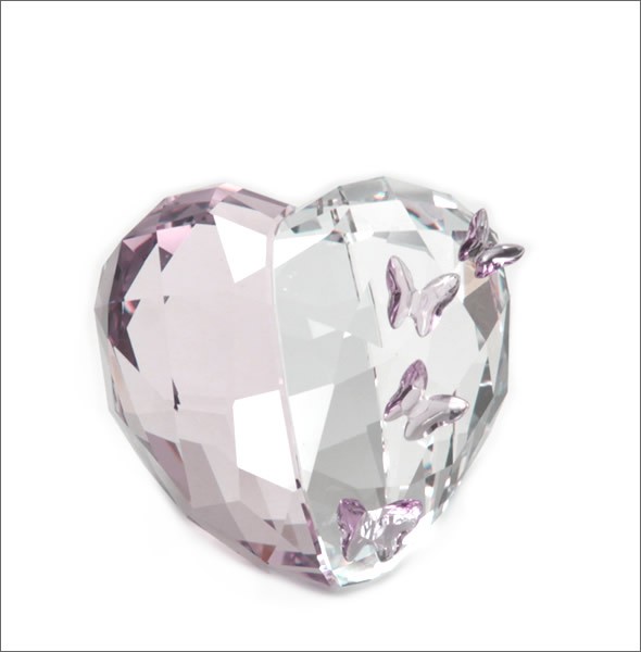 スワロフスキー ラブハート Violet ハート&蝶モチーフ クリスタルガラス Mサイズ クリア/ライトアメジスト 1143412