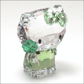スワロフスキー Hello Kitty Lucky Charm ハローキティ 「ラッキー・クローバー」  クリスタルフィギュア ペリドット 5004741