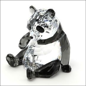 スワロフスキー Panda Mother With Baby 親子パンダ ハートフル クリスタルフィギュア クリア/ブラック 5063690