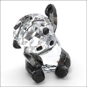 スワロフスキー Panda Mother With Baby 親子パンダ ハートフル クリスタルフィギュア クリア/ブラック 5063690