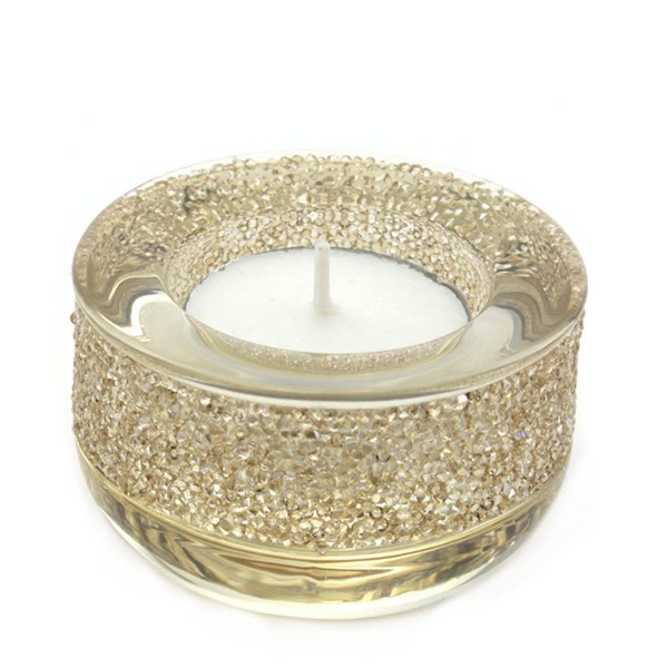 スワロフスキー Shimmer Tea Light Golden Shadow クリスタルロック ティーライト キャンドルホルダー ゴールデンシャドウ 5108877