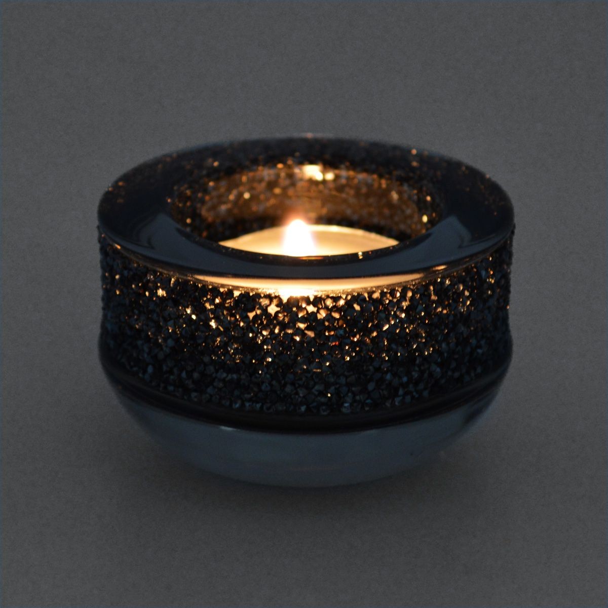 スワロフスキー SWAROVSKI 5108876 Shimmer Tea Light Grey クリスタルロック ティーライト キャンドルホルダー グレー