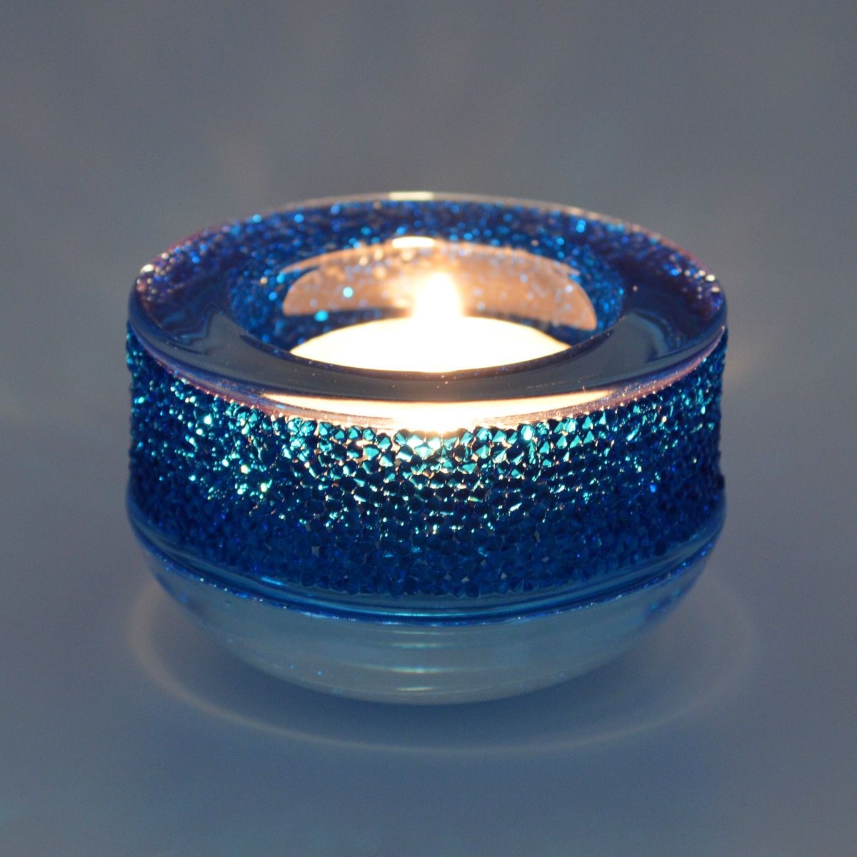 スワロフスキー SWAROVSKI 5136916 Shimmer Tea Light Capri Blue クリスタルロック ティーライト キャンドルホルダー カプリブルー