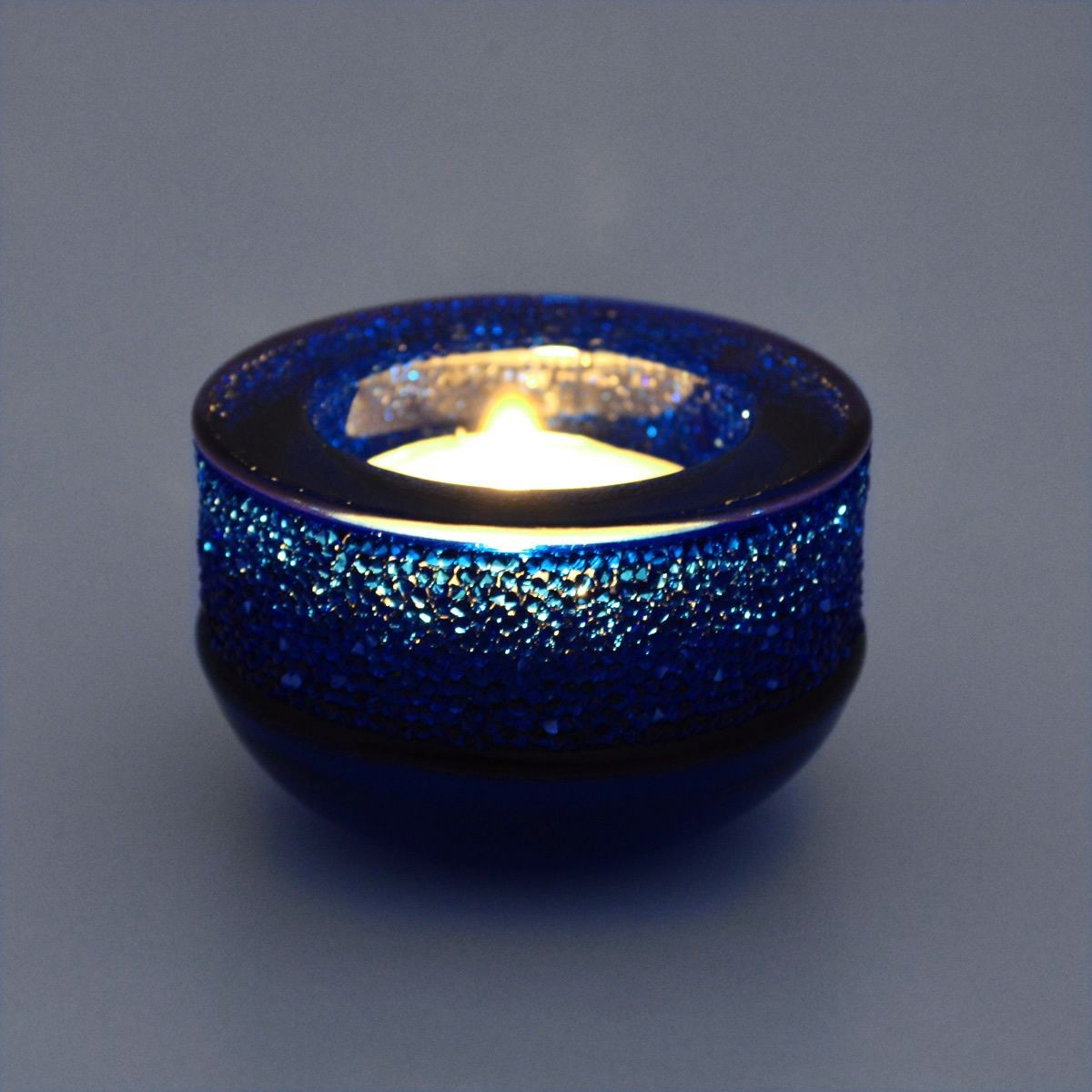 スワロフスキー SWAROVSKI 5136918 Shimmer Tea Light Dark Blue クリスタルロック ティーライト キャンドルホルダー ダークブルー