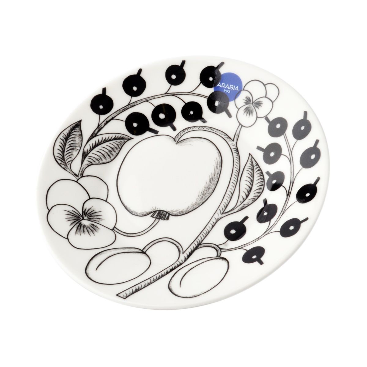アラビア Arabia AR006675 Black Paratiisi Plate (Saucer) 14cm ブラックパラティッシ プレート皿 ソーサー ≪北欧食器≫