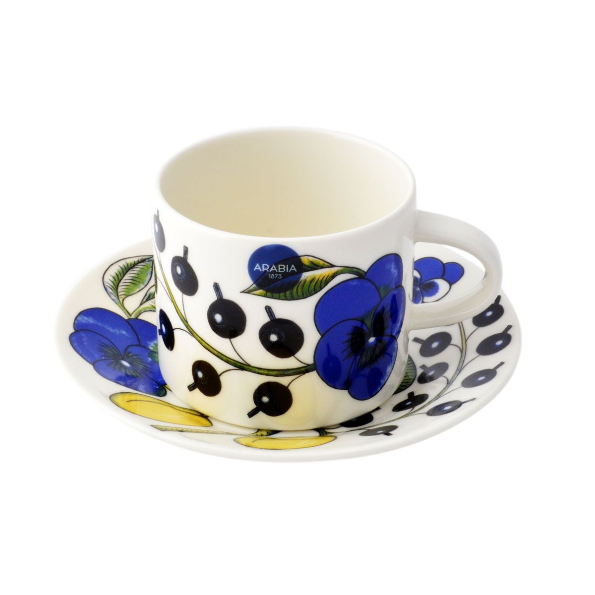 アラビア Arabia AR008944+AR008945 Paratiisi Cup&Saucer set 180ml/14cm ブラックパラティッシ コーヒーカップ&ソーサー（プレート皿）セット ≪北欧食器≫