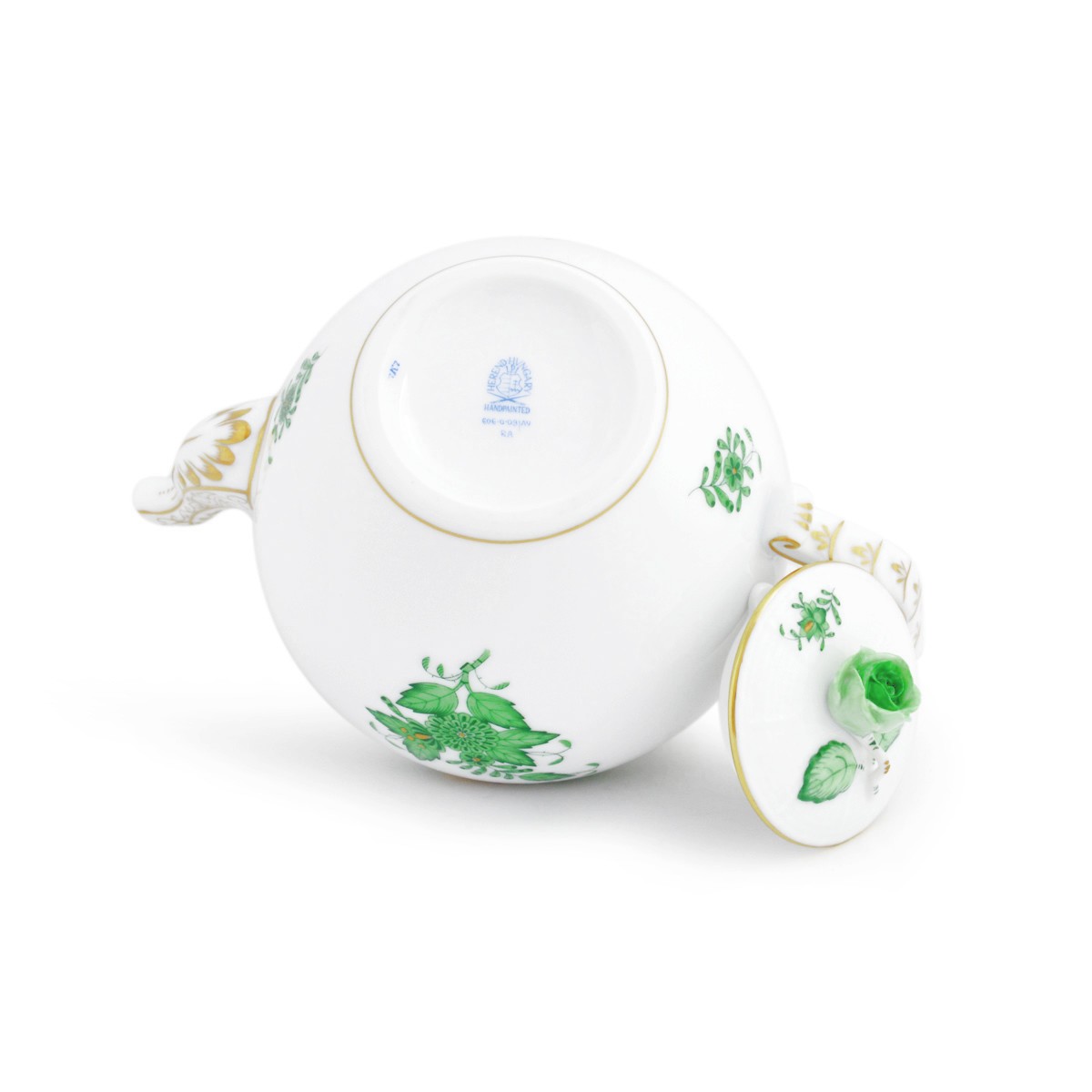 ヘレンド HEREND AV 00606009 アポニー・グリーン ティーポット ローズ 800ml APPONYI VERT