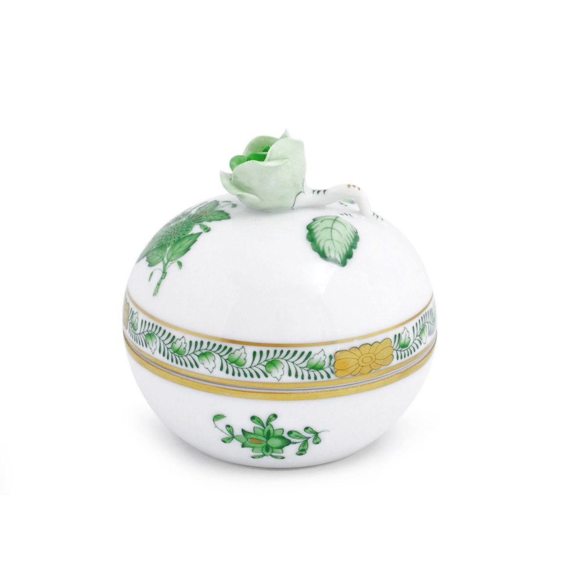ヘレンド HEREND AV 06033009 アポニー・グリーン マルボンボン ローズ ボックス 小物入れ APPONYI VERT