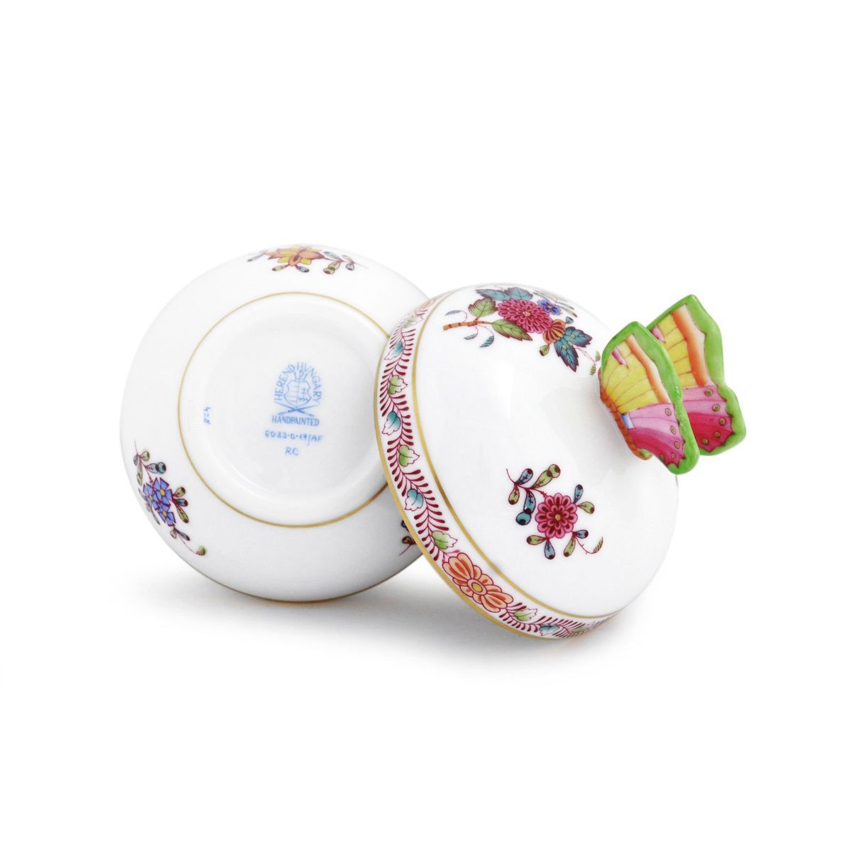 ヘレンド HEREND AF 06033017 アポニー・フラワー マルボンボン バタフライ ボックス 小物入れ APPONYI FLEURS