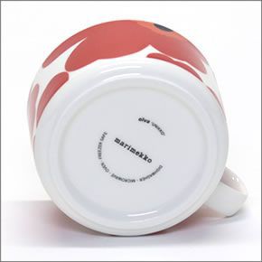 マリメッコ  UNIKKO TEA CUP ウニッコ柄 ティーカップ 250ml ホワイト×レッド 063430 001 white/red