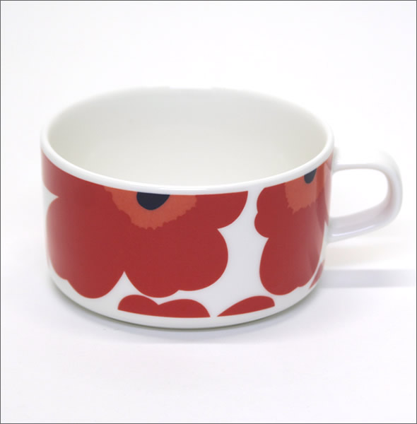 マリメッコ  UNIKKO TEA CUP ウニッコ柄 ティーカップ 250ml ホワイト×レッド 063430 001 white/red