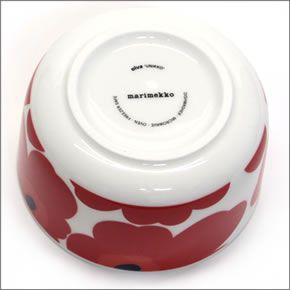 マリメッコ  UNIKKO BOWL ウニッコ柄 ボウル 500ml スープやサラダなどを入れるのに便利♪ ホワイト×レッド 63433-001 White/Red