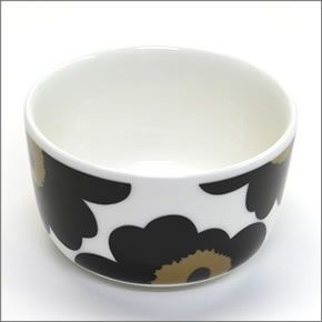 マリメッコ  UNIKKO BOWL 250ml ウニッコ柄 ボウル デザートやサラダなどを入れるのに便利♪ 063432 030 white/black