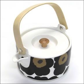 マリメッコ  UNIKKO TEAPOT 700ml ウニッコ柄 ティーポット 急須 063435 030 white/black