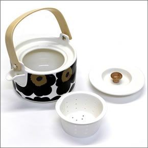 マリメッコ  UNIKKO TEAPOT 700ml ウニッコ柄 ティーポット 急須 063435 030 white/black