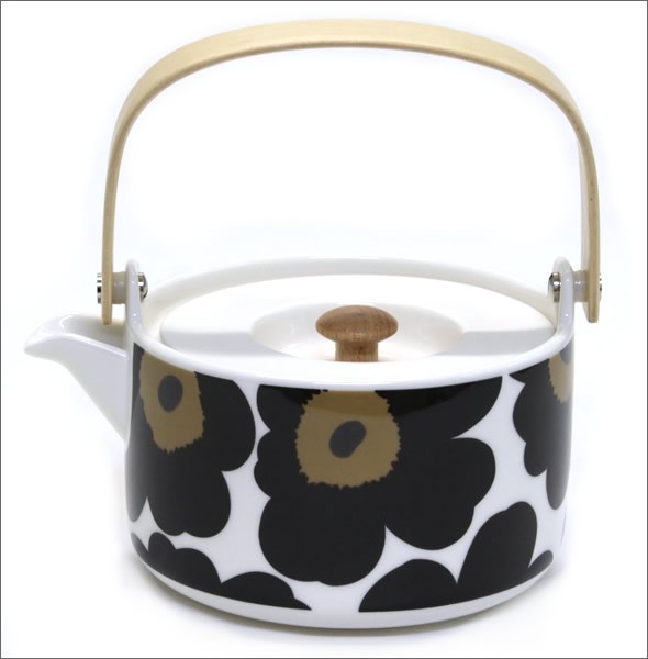 マリメッコ  UNIKKO TEAPOT 700ml ウニッコ柄 ティーポット 急須 063435 030 white/black