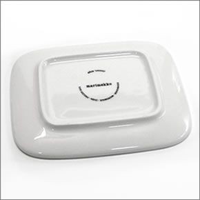 マリメッコ  UNIKKO PLATE 12X15cm ウニッコ柄 スクエアプレート 皿 063436 001 white/red