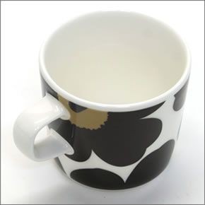 マリメッコ UNIKKO COFFEE CUP 200ml  063429 030 white/black ウニッコ柄 コーヒーカップ