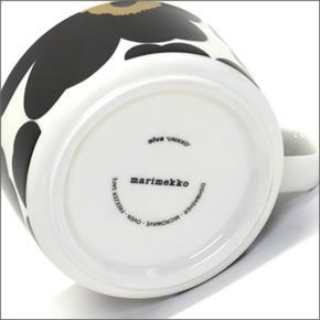 マリメッコ UNIKKO TEA CUP 250ml 063430 030 white/black ウニッコ柄 ティーカップ
