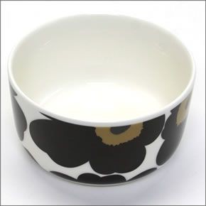 マリメッコ UNIKKO BOWL 500ml 063433 030 white/black ウニッコ柄 ボウル スープやサラダなどを入れるのに便利♪