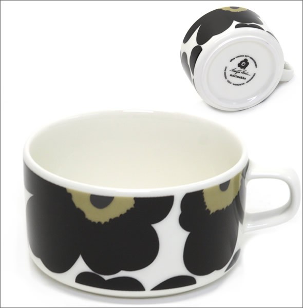 マリメッコ UNIKKO 50th ANNIVERSARY UNIKKO TEA CUP 250ml 066424 030 white/black ウニッコ柄 「生誕50周年」シリーズ ティーカップ