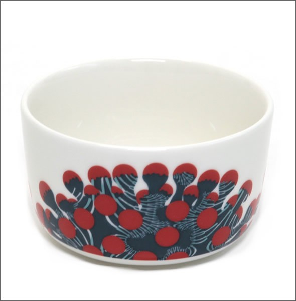 マリメッコ MERIVUOKKO BOWL 250ml 067076 130 white/petrol/red メリヴオッコ イソギンチャックモチーフ ボウル