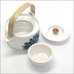 マリメッコ MERIVUOKKO TEAPOT 700ml 067077 170 white/turquoise/petrol メリヴオッコ イソギンチャックモチーフ ティーポット 急須 茶こし付